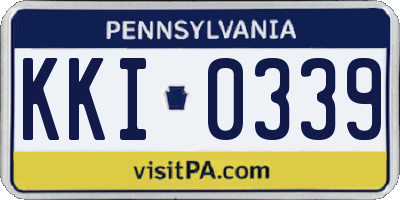 PA license plate KKI0339