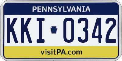 PA license plate KKI0342