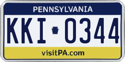 PA license plate KKI0344