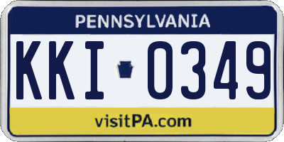 PA license plate KKI0349