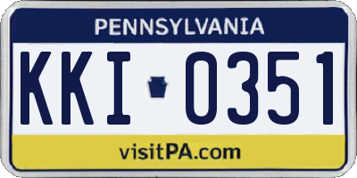PA license plate KKI0351