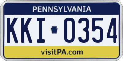 PA license plate KKI0354
