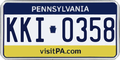 PA license plate KKI0358