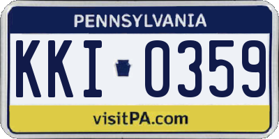 PA license plate KKI0359