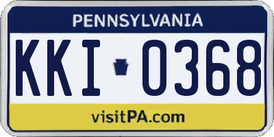 PA license plate KKI0368