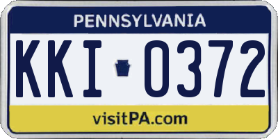 PA license plate KKI0372