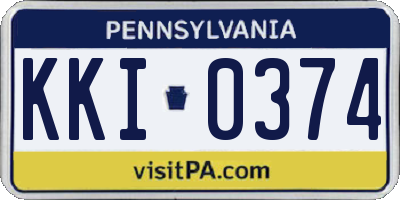 PA license plate KKI0374