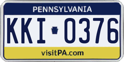 PA license plate KKI0376