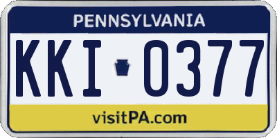 PA license plate KKI0377