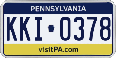 PA license plate KKI0378