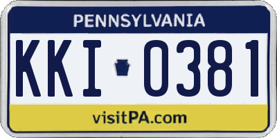 PA license plate KKI0381