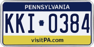 PA license plate KKI0384