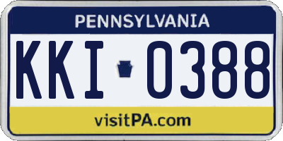 PA license plate KKI0388