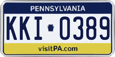 PA license plate KKI0389