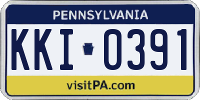 PA license plate KKI0391