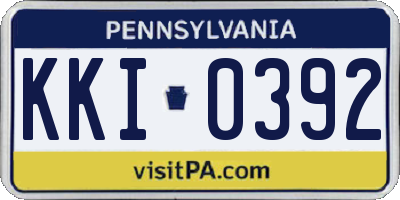 PA license plate KKI0392