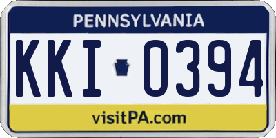 PA license plate KKI0394