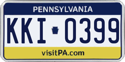 PA license plate KKI0399