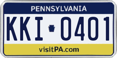 PA license plate KKI0401