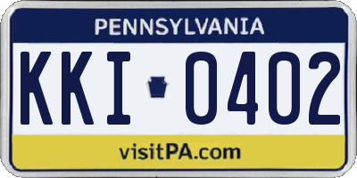 PA license plate KKI0402