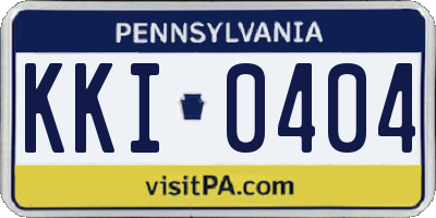 PA license plate KKI0404