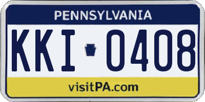 PA license plate KKI0408
