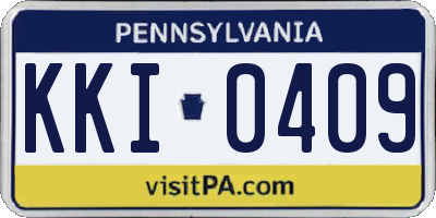 PA license plate KKI0409