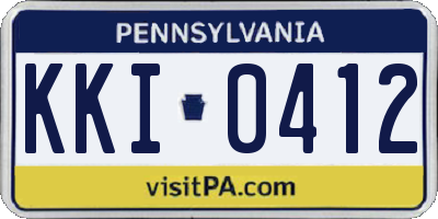 PA license plate KKI0412