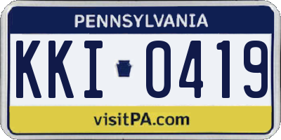 PA license plate KKI0419
