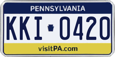 PA license plate KKI0420