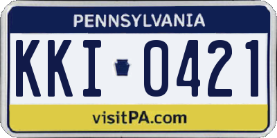 PA license plate KKI0421
