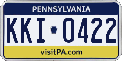 PA license plate KKI0422