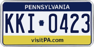 PA license plate KKI0423