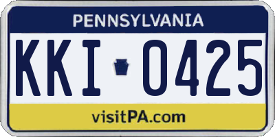 PA license plate KKI0425