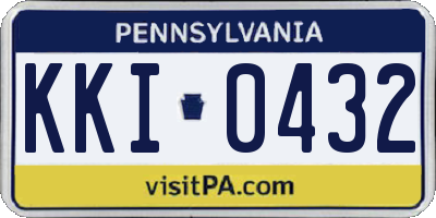 PA license plate KKI0432