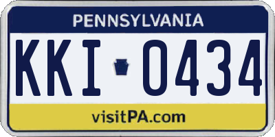 PA license plate KKI0434