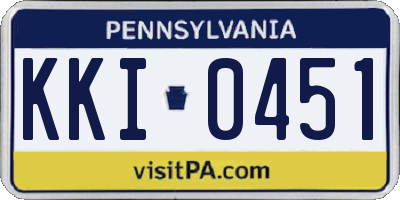 PA license plate KKI0451