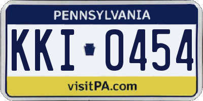 PA license plate KKI0454
