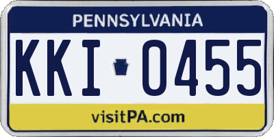PA license plate KKI0455