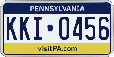 PA license plate KKI0456