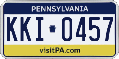 PA license plate KKI0457