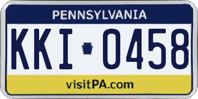 PA license plate KKI0458