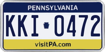 PA license plate KKI0472