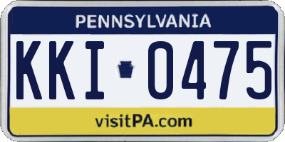 PA license plate KKI0475
