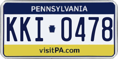 PA license plate KKI0478