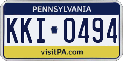 PA license plate KKI0494