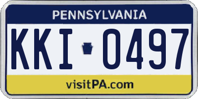 PA license plate KKI0497