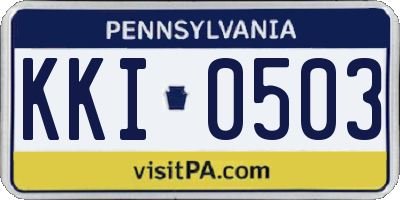 PA license plate KKI0503