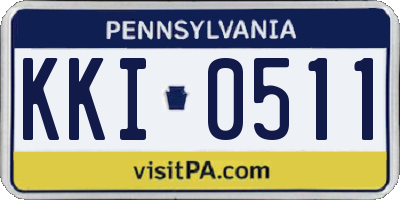 PA license plate KKI0511