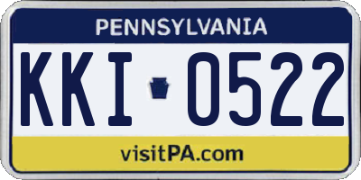 PA license plate KKI0522